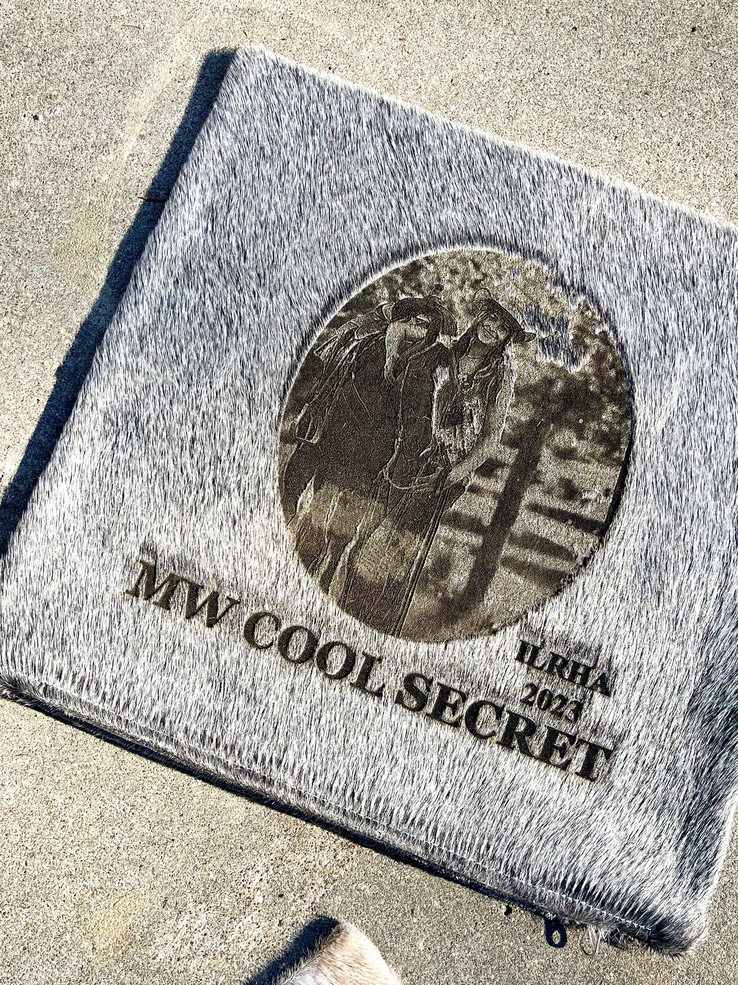 Custom Photo Laser Branded Cowhide Pillow Case