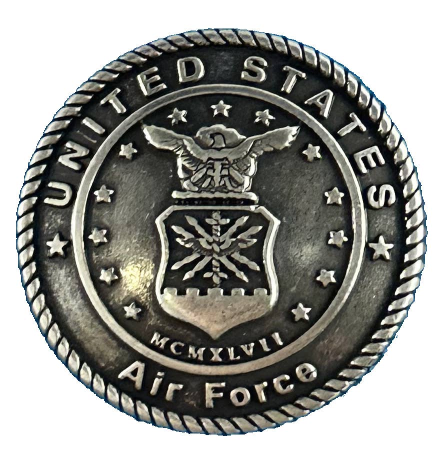 Air Force Concho - # custom laser engraved cowhide and leather western decor by Lethal Creek Laser Works LLC