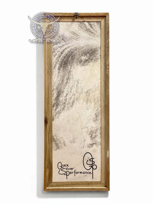 CUSTOM BRANDING IRON FRAME - custom laser engraved cowhide and leather western decor by Lethal Creek Laser Works LLC