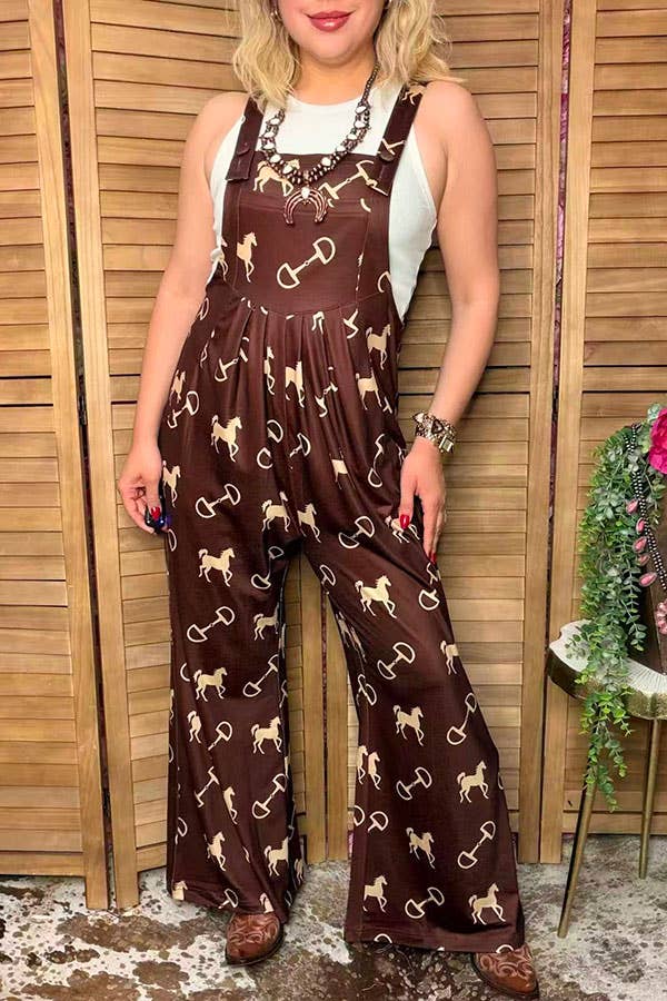 Western chic wide leg women boutique jumpsuit XCH17192 - custom laser engraved cowhide and leather western decor by Lethal Creek Laser Works LLC