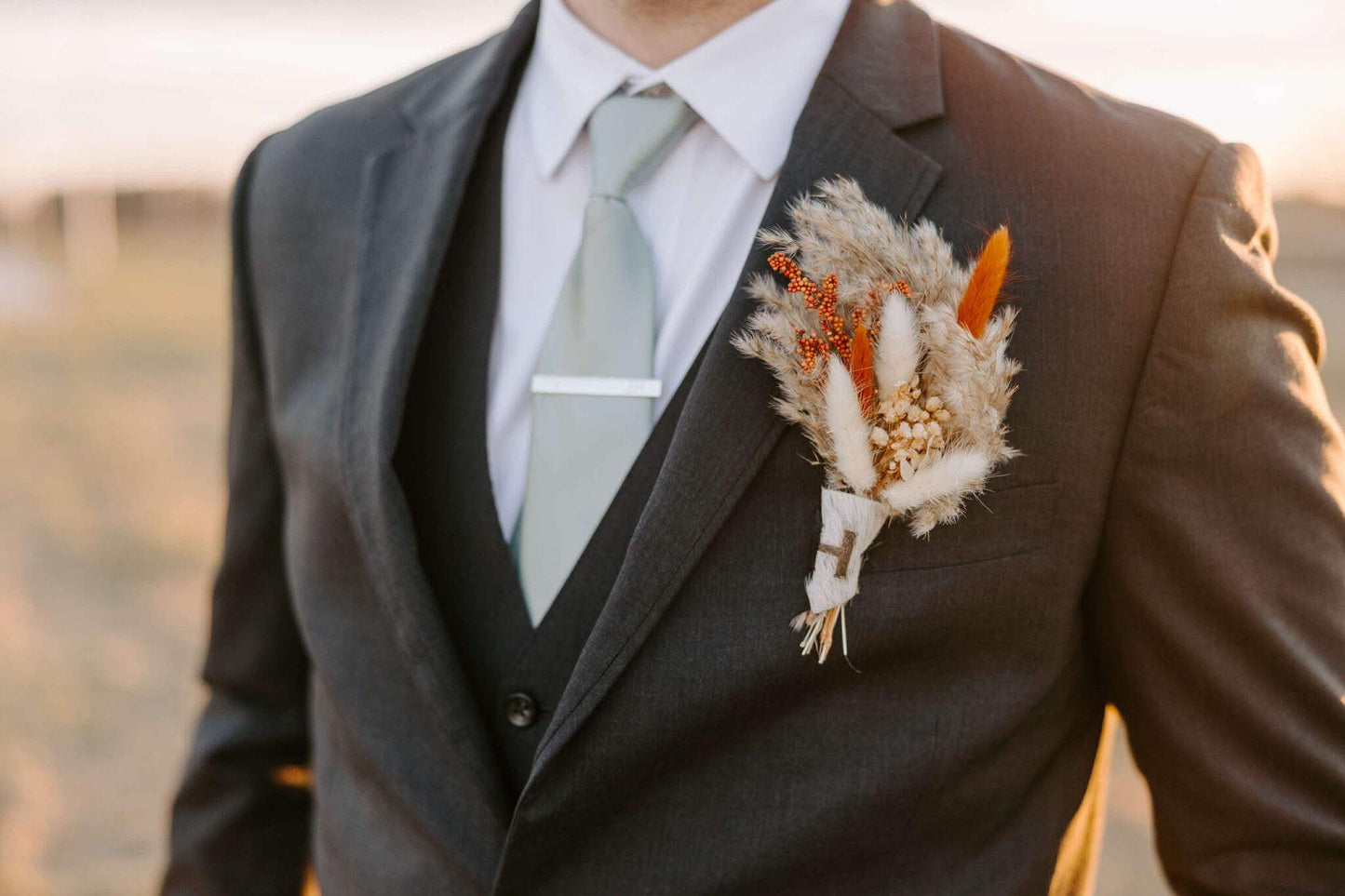 1 Custom Boutonniere Wrap -  custom laser engraved cowhide and leather western decor by Lethal Creek Laser Works LLC