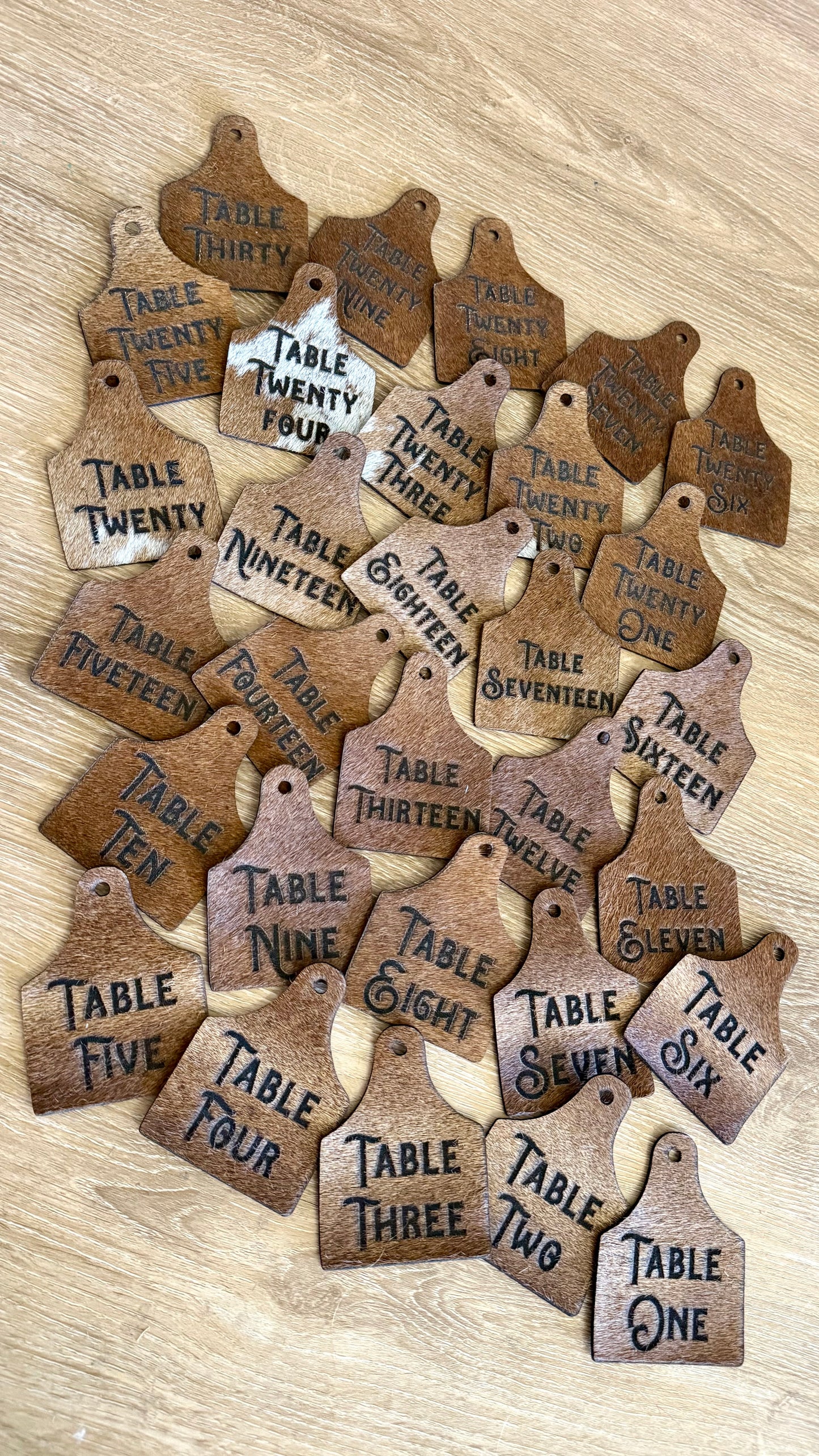 1 Cowhide Table Number