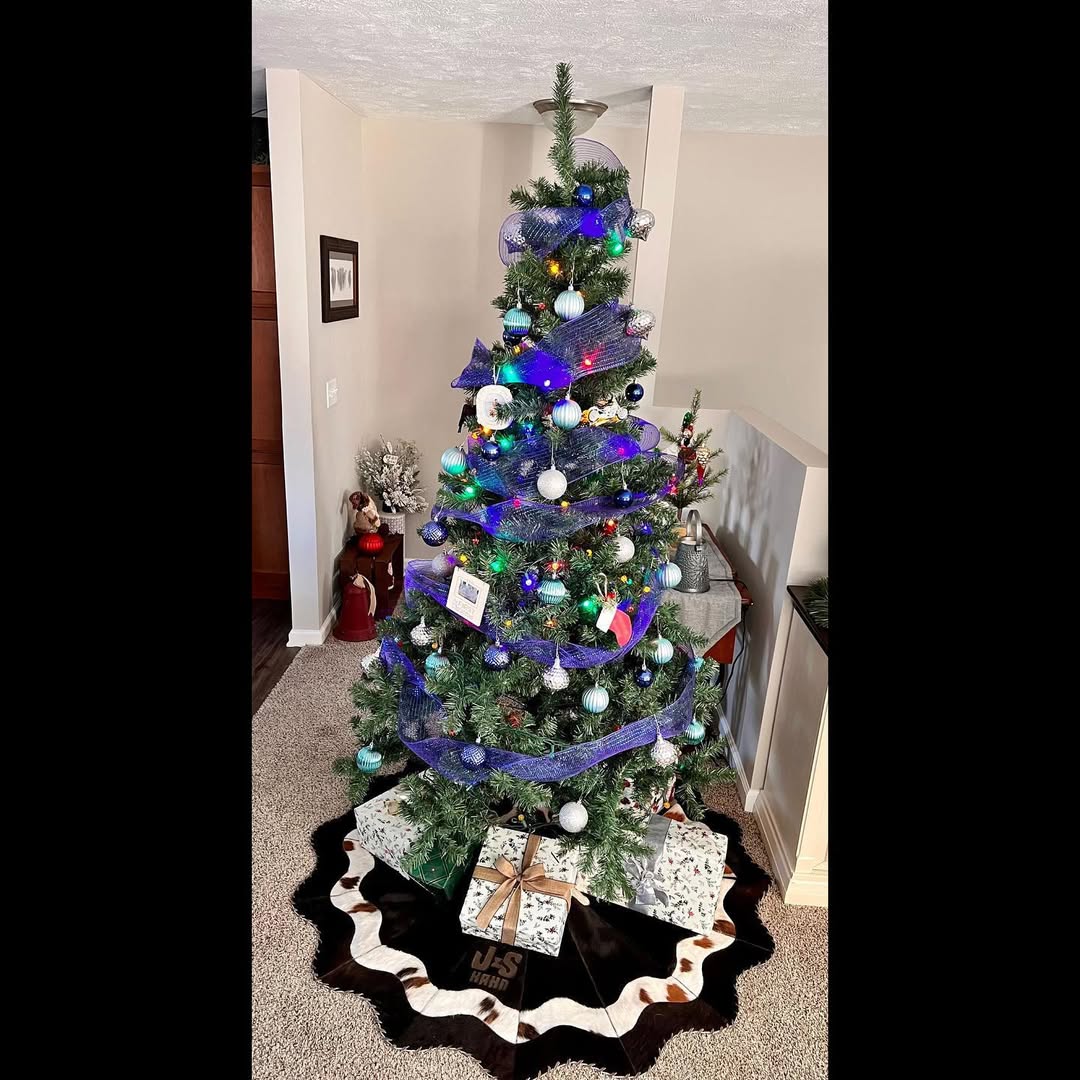 6 FT Custom Cowhide Christmas Tree Skirt | Personalized Western Heirloom