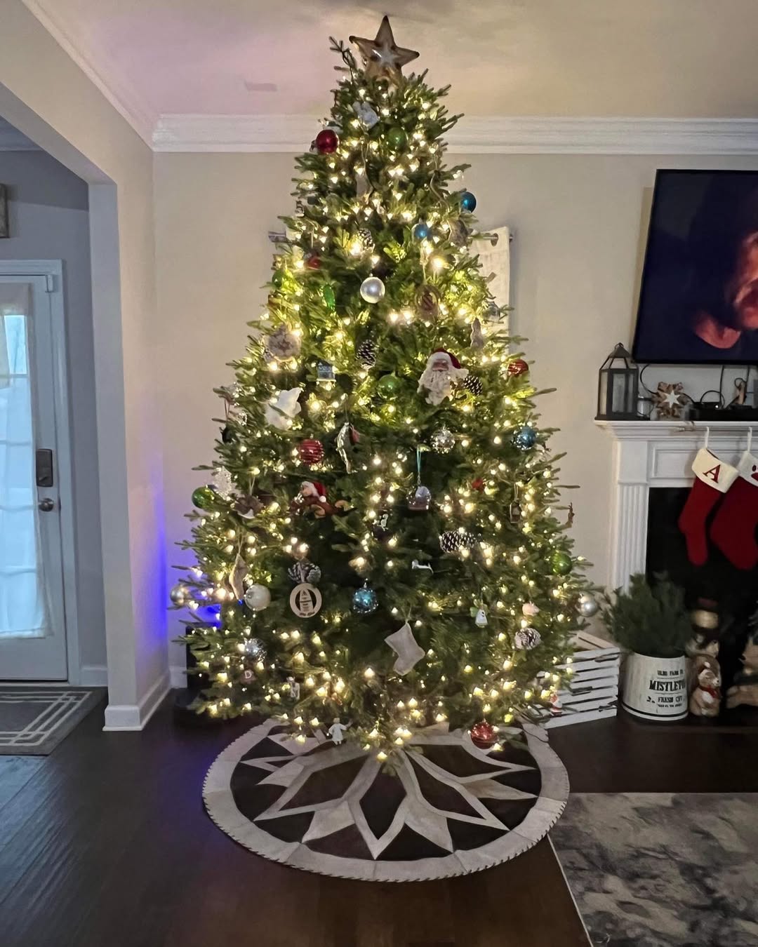 6 FT Custom Cowhide Christmas Tree Skirt | Personalized Western Heirloom