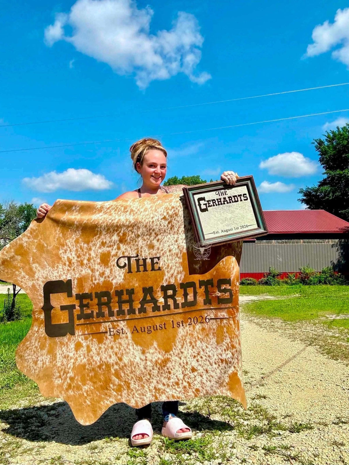 5ft Custom Laser-Branded Cowhide | Personalized Wedding Backdrop & Home Décor -  custom laser engraved cowhide and leather western decor by Lethal Creek Laser Works LLC