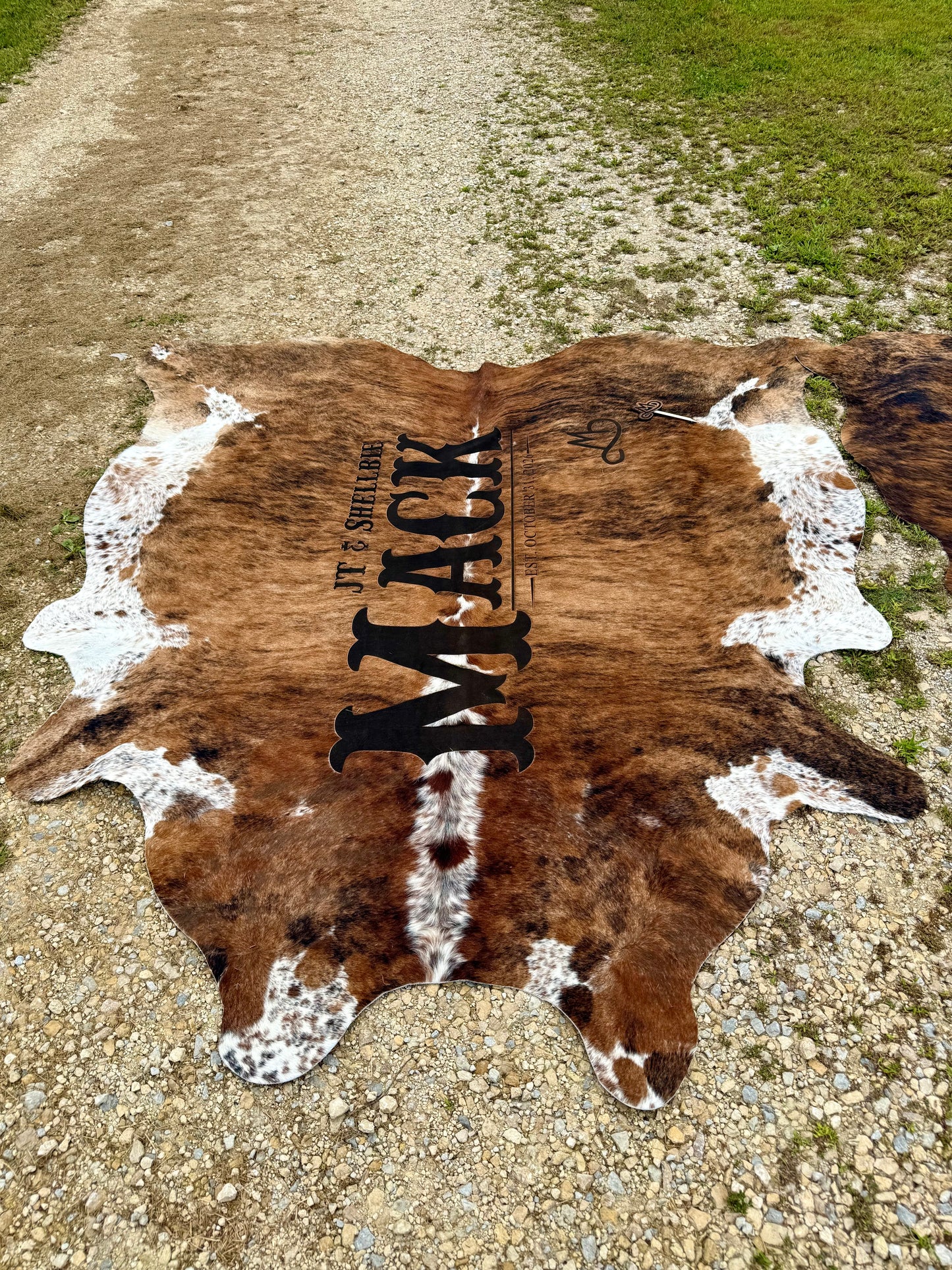 Custom Matching Cowhide Set | Full Size + 5ft Cowhide | Western Wedding & Farmhouse Decor