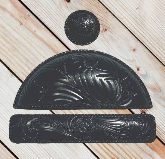 Americana DP Raven - # custom laser engraved cowhide and leather western decor by Lethal Creek Laser Works LLC