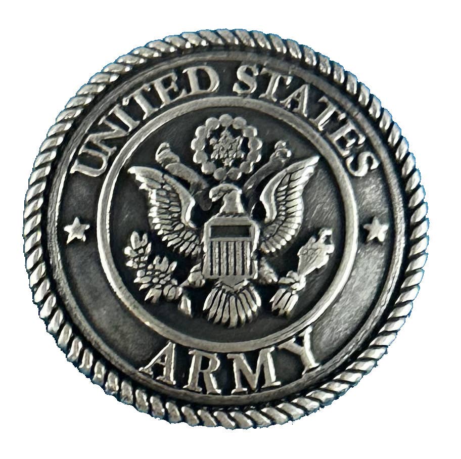 Army Concho - # custom laser engraved cowhide and leather western decor by Lethal Creek Laser Works LLC