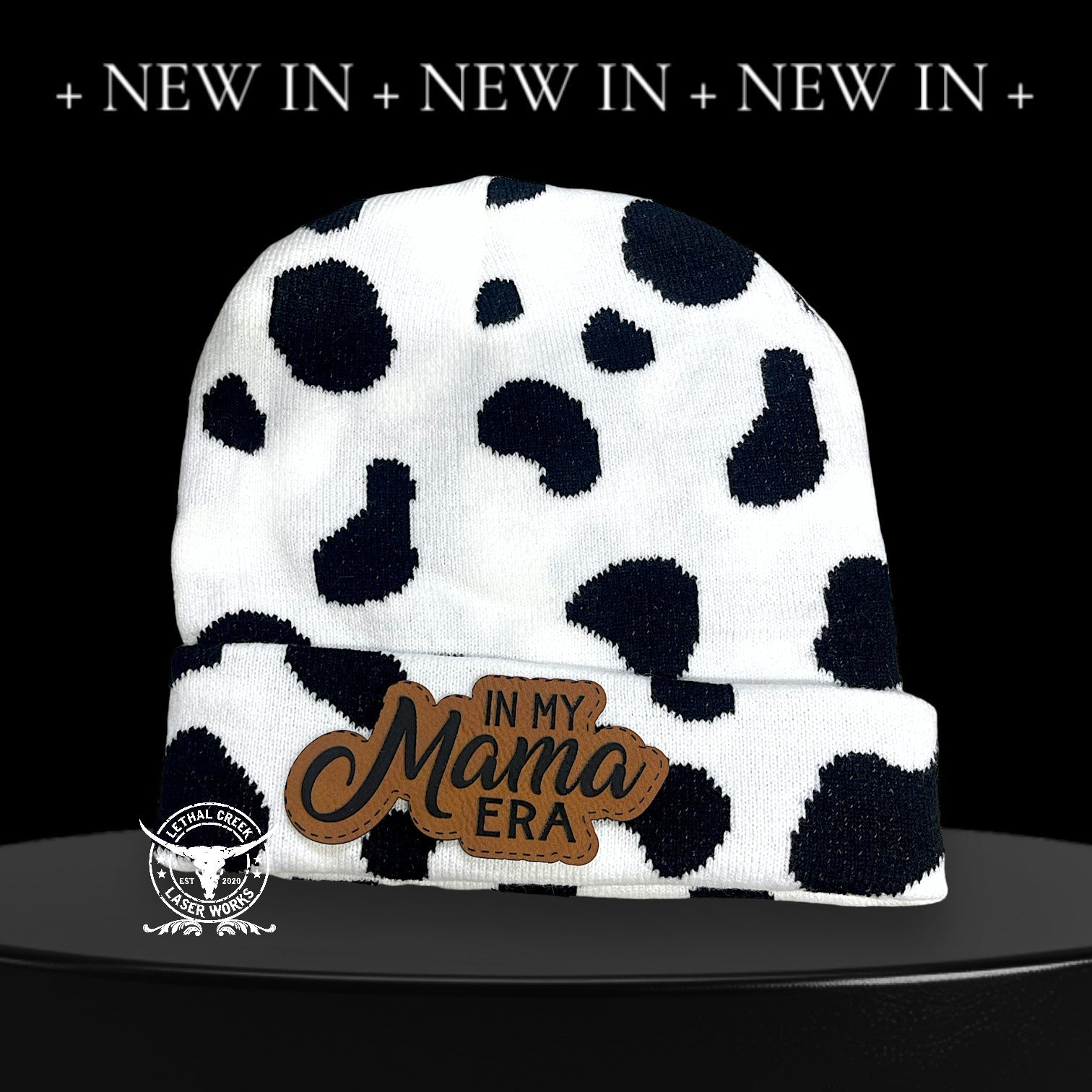 C.C BEANIE ~ADULT~ IN MY MAMA ERA -  custom laser engraved cowhide and leather western decor by Lethal Creek Laser Works LLC