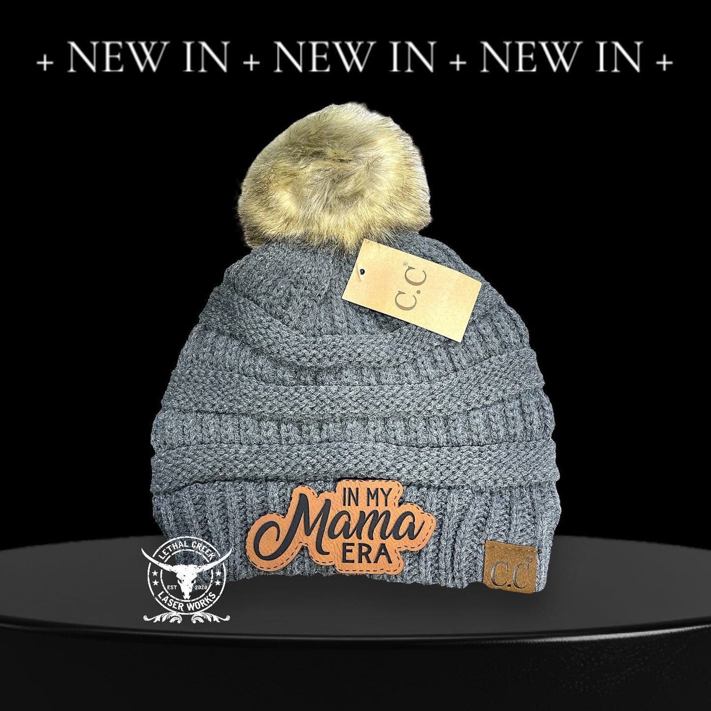 C.C BEANIE ~ADULT~ IN MY MAMA ERA -  custom laser engraved cowhide and leather western decor by Lethal Creek Laser Works LLC
