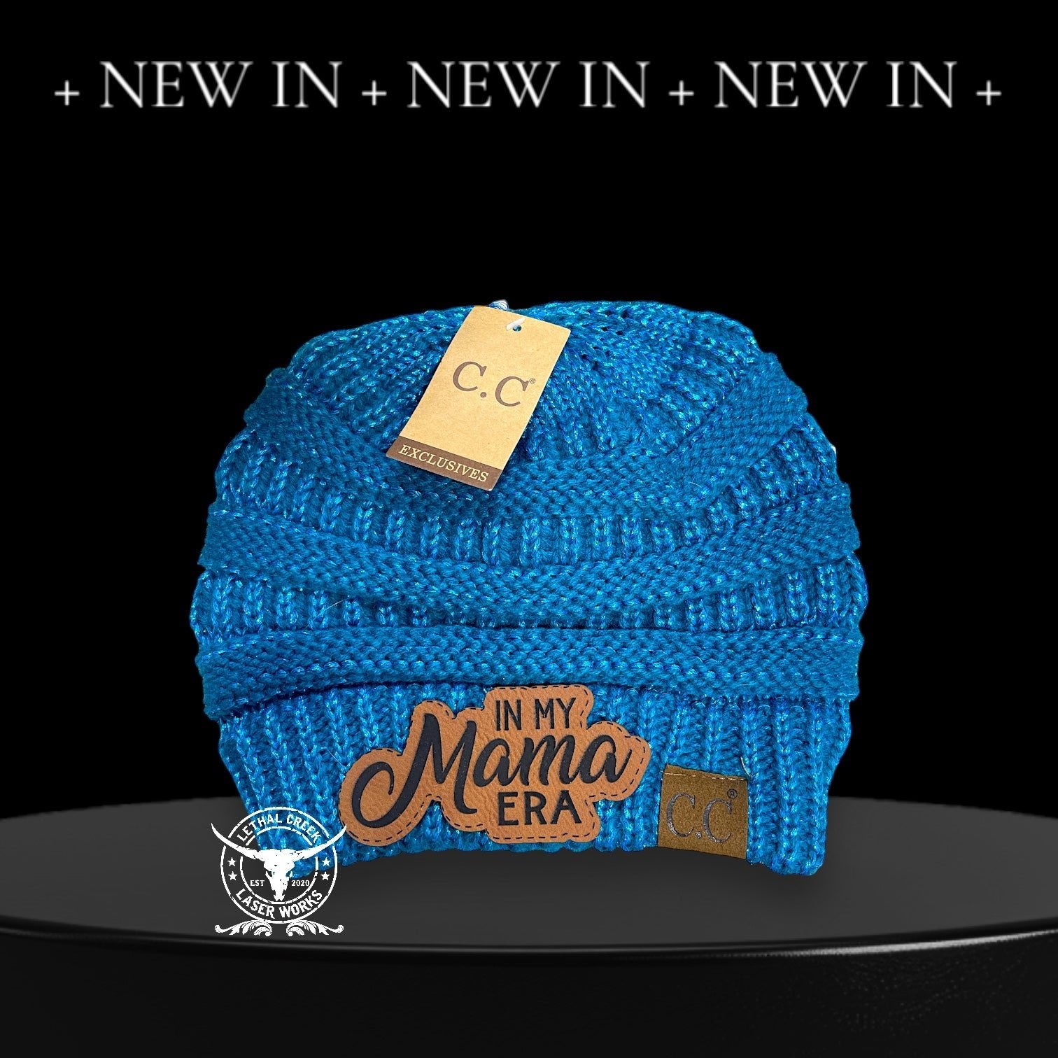 C.C BEANIE ~ADULT~ IN MY MAMA ERA -  custom laser engraved cowhide and leather western decor by Lethal Creek Laser Works LLC