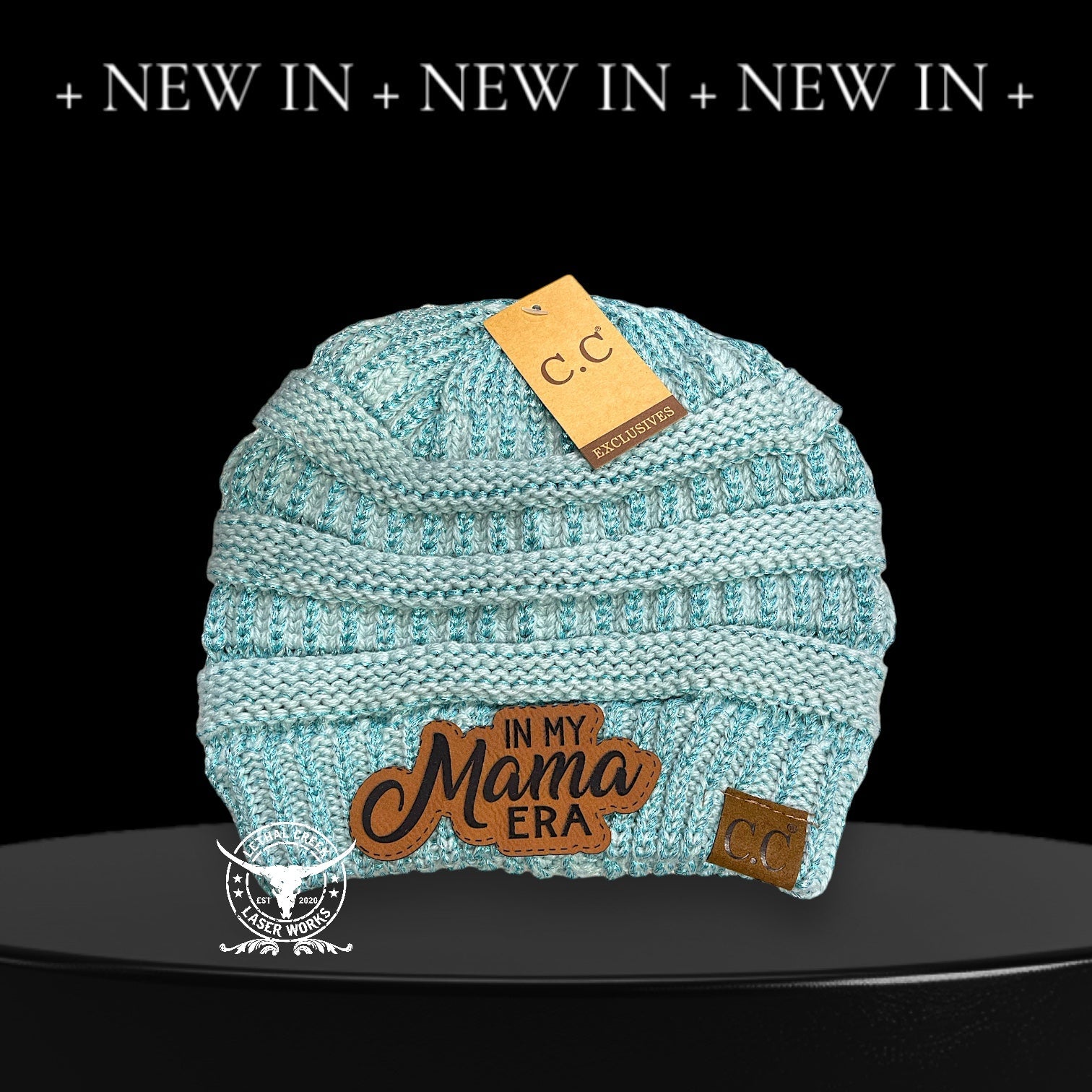 C.C BEANIE ~ADULT~ IN MY MAMA ERA -  custom laser engraved cowhide and leather western decor by Lethal Creek Laser Works LLC