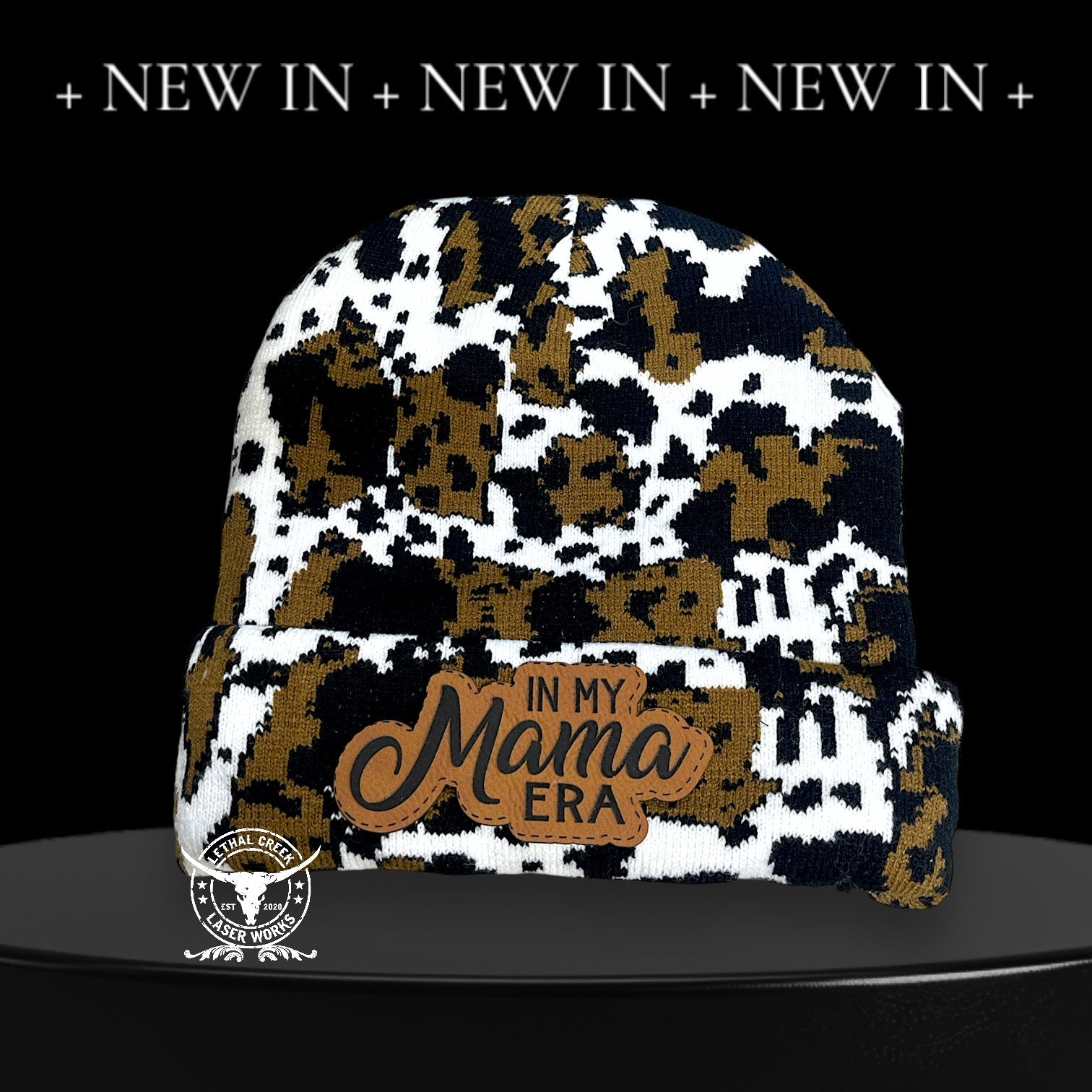 C.C BEANIE ~ADULT~ IN MY MAMA ERA -  custom laser engraved cowhide and leather western decor by Lethal Creek Laser Works LLC