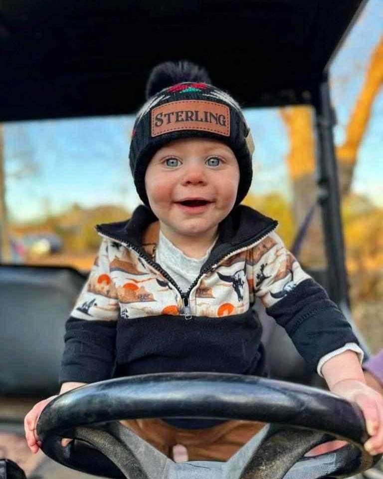 C.C BEANIE BLACK AZTEC -Youth -  custom laser engraved cowhide and leather western decor by Lethal Creek Laser Works LLC