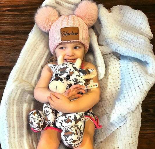 C.C Beanie youth -  custom laser engraved cowhide and leather western decor by Lethal Creek Laser Works LLC