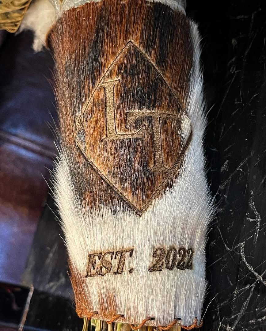 COWHIDE BOUQUET WRAPS -  custom laser engraved cowhide and leather western decor by Lethal Creek Laser Works LLC