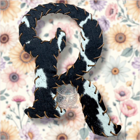 COWHIDE LETTERS -  custom laser engraved cowhide and leather western decor by Lethal Creek Laser Works LLC
