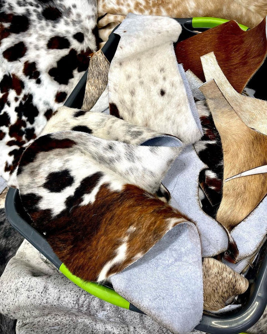 Cowhide Scrap -  custom laser engraved cowhide and leather western decor by Lethal Creek Laser Works LLC