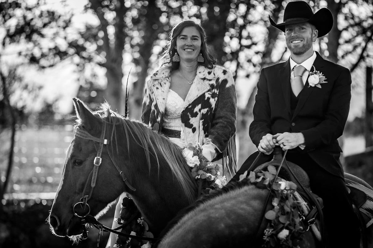 Custom Branded Cowhide Bridal Jacket | Western Wedding Jacket -  custom laser engraved cowhide and leather western decor by Lethal Creek Laser Works LLC