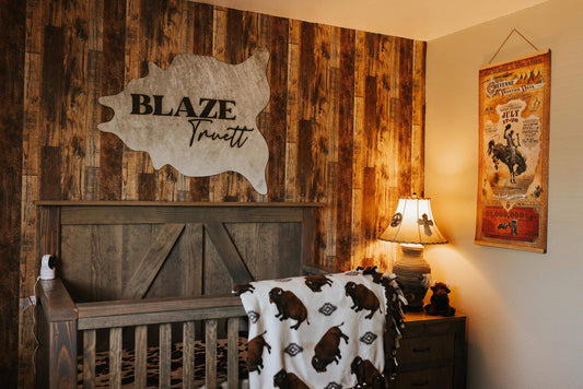 Custom Branded Cowhide Cutout | Personalized Western Wall Decor -  custom laser engraved cowhide and leather western decor by Lethal Creek Laser Works LLC