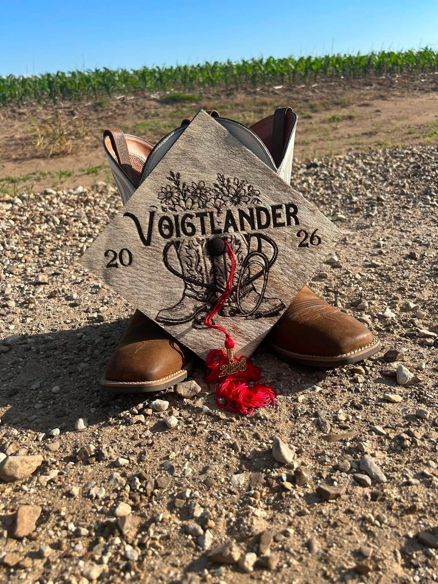 Custom Cowhide Graduation Cap Cover | Personalized Senior Cap -  custom laser engraved cowhide and leather western decor by Lethal Creek Laser Works LLC