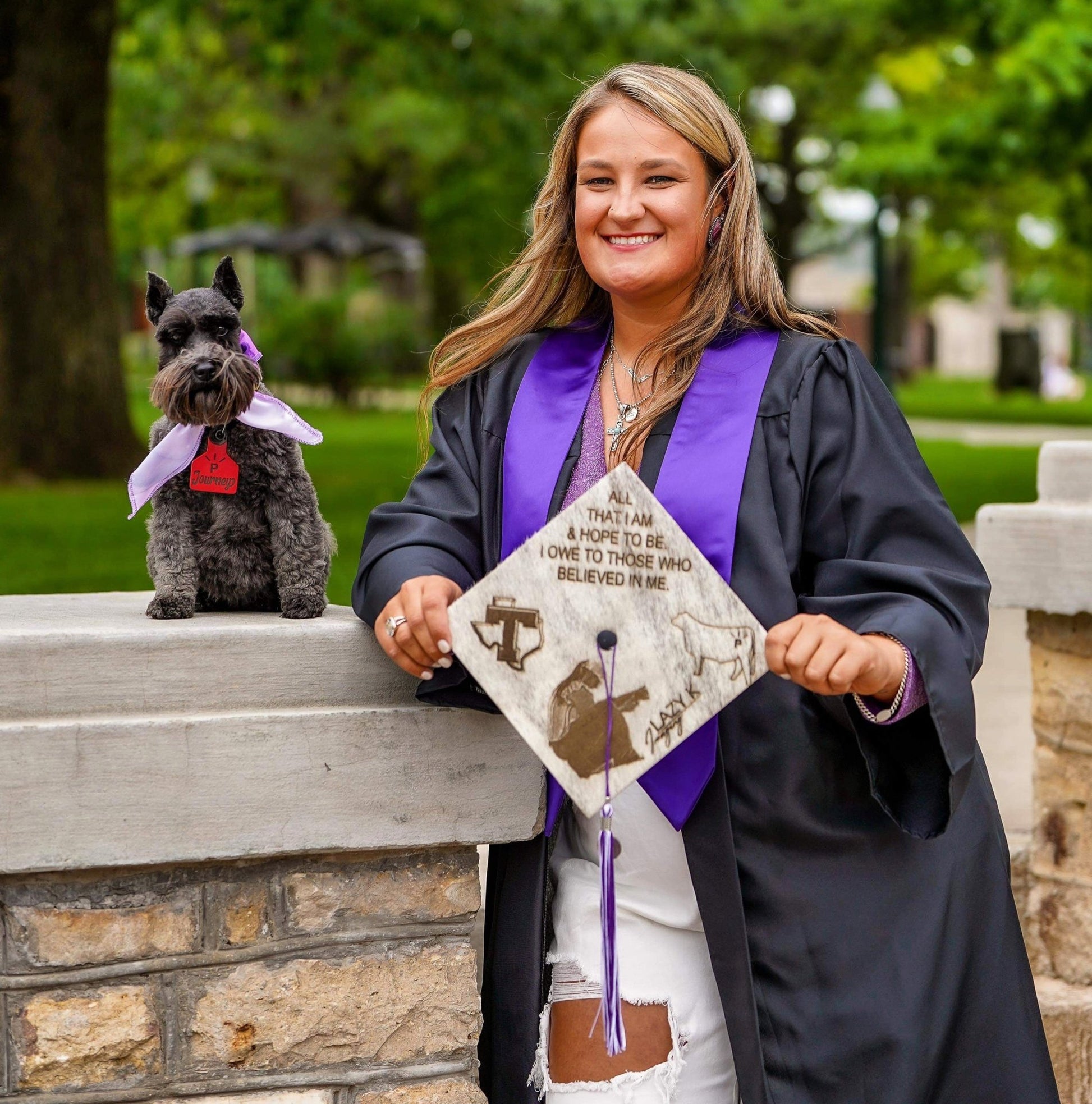 Custom Cowhide Graduation Cap Cover | Personalized Senior Cap -  custom laser engraved cowhide and leather western decor by Lethal Creek Laser Works LLC