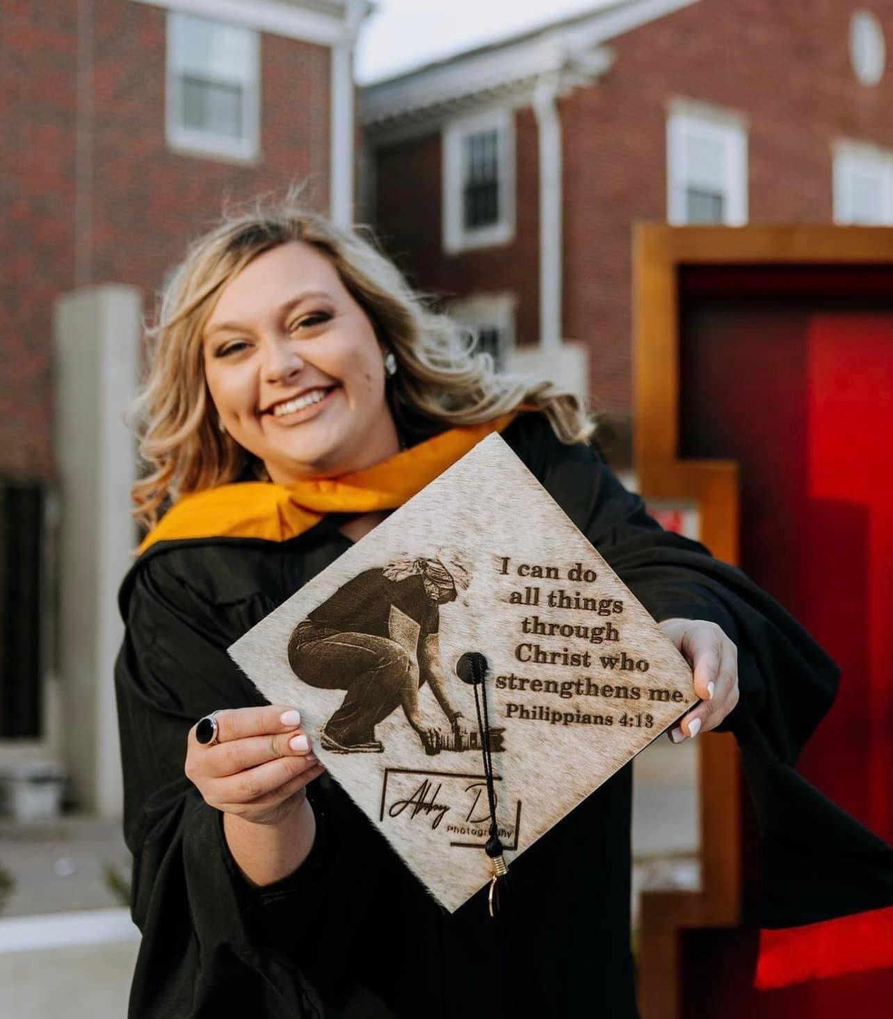 Custom Cowhide Graduation Cap Cover | Personalized Senior Cap -  custom laser engraved cowhide and leather western decor by Lethal Creek Laser Works LLC