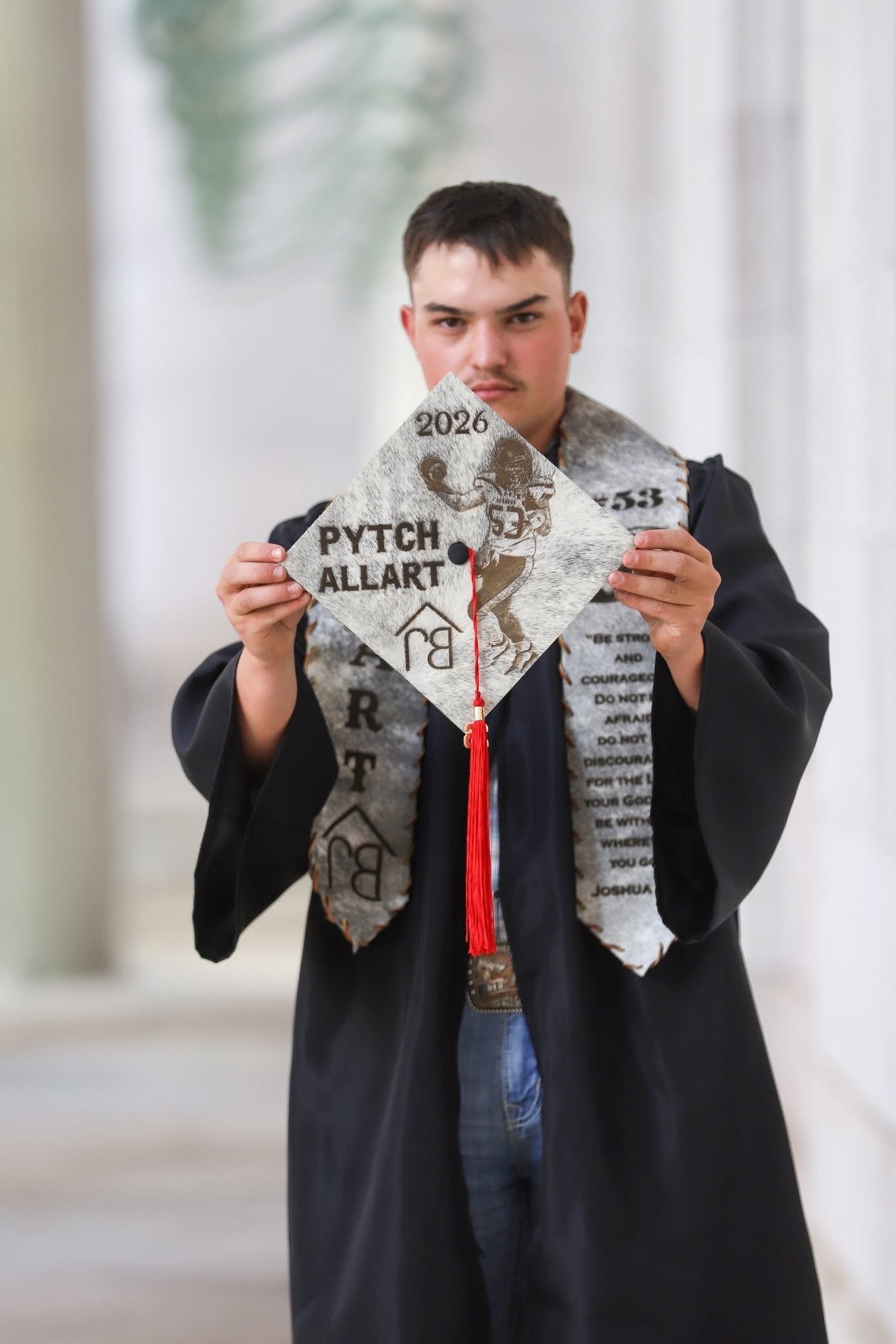 Custom Cowhide Graduation Cap Cover | Personalized Senior Cap -  custom laser engraved cowhide and leather western decor by Lethal Creek Laser Works LLC