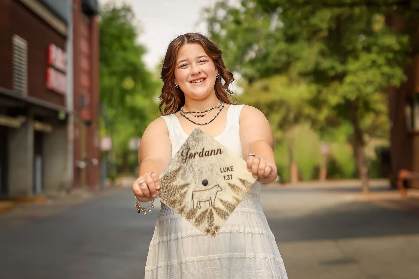 Custom Cowhide Graduation Cap Cover | Personalized Senior Cap -  custom laser engraved cowhide and leather western decor by Lethal Creek Laser Works LLC