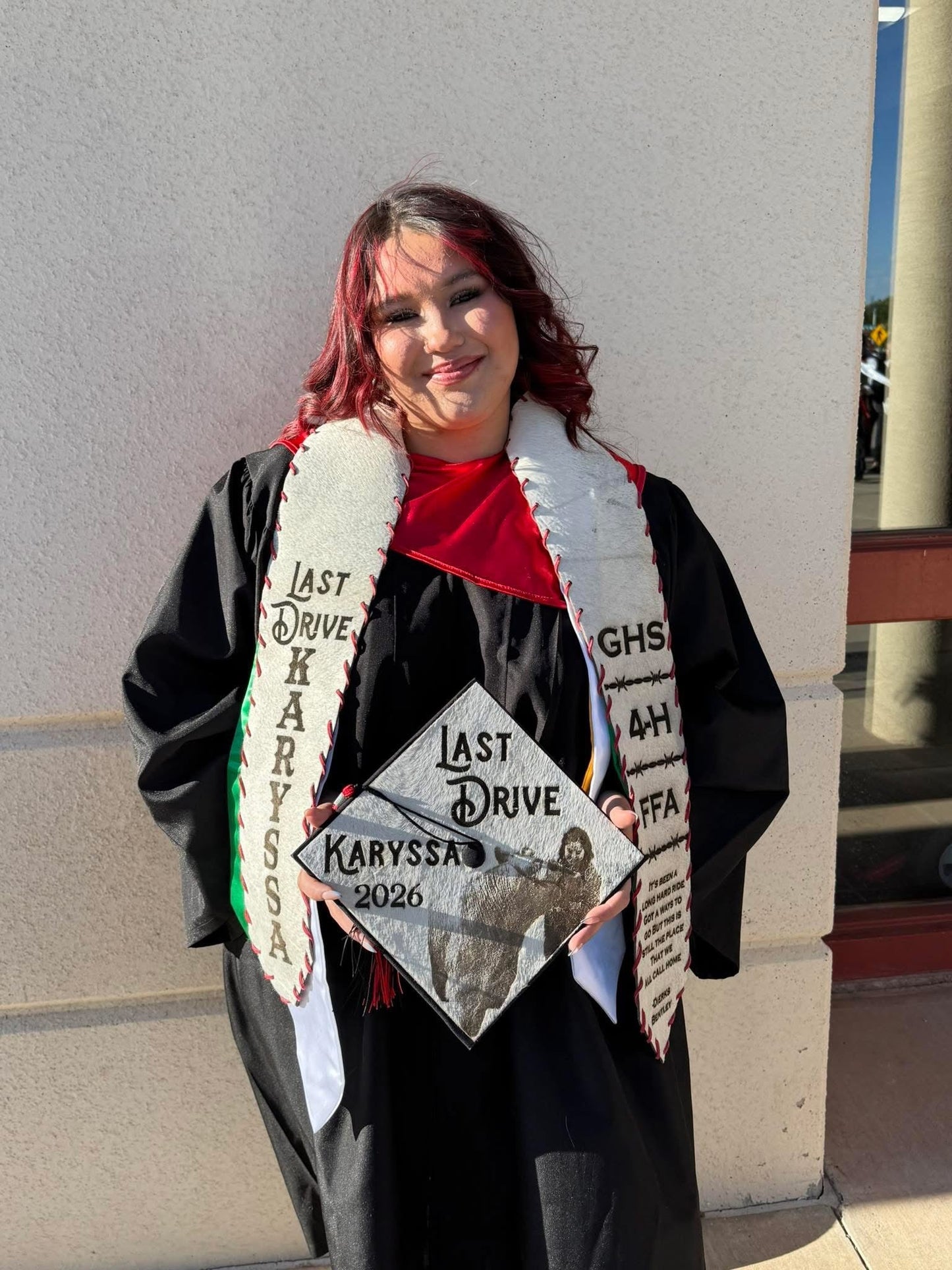 Custom Cowhide Graduation Cap Cover | Personalized Senior Cap -  custom laser engraved cowhide and leather western decor by Lethal Creek Laser Works LLC