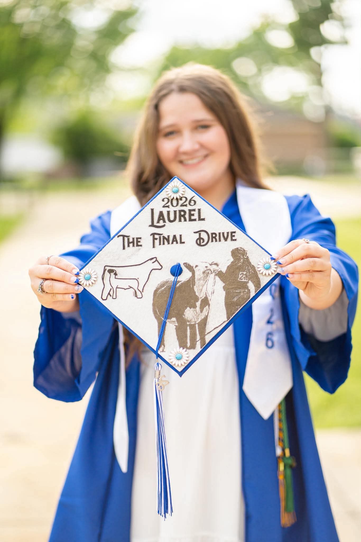 Custom Cowhide Graduation Cap Cover | Personalized Senior Cap -  custom laser engraved cowhide and leather western decor by Lethal Creek Laser Works LLC