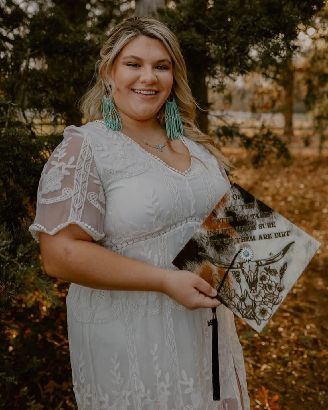 Custom Cowhide Graduation Cap Cover | Personalized Senior Cap -  custom laser engraved cowhide and leather western decor by Lethal Creek Laser Works LLC