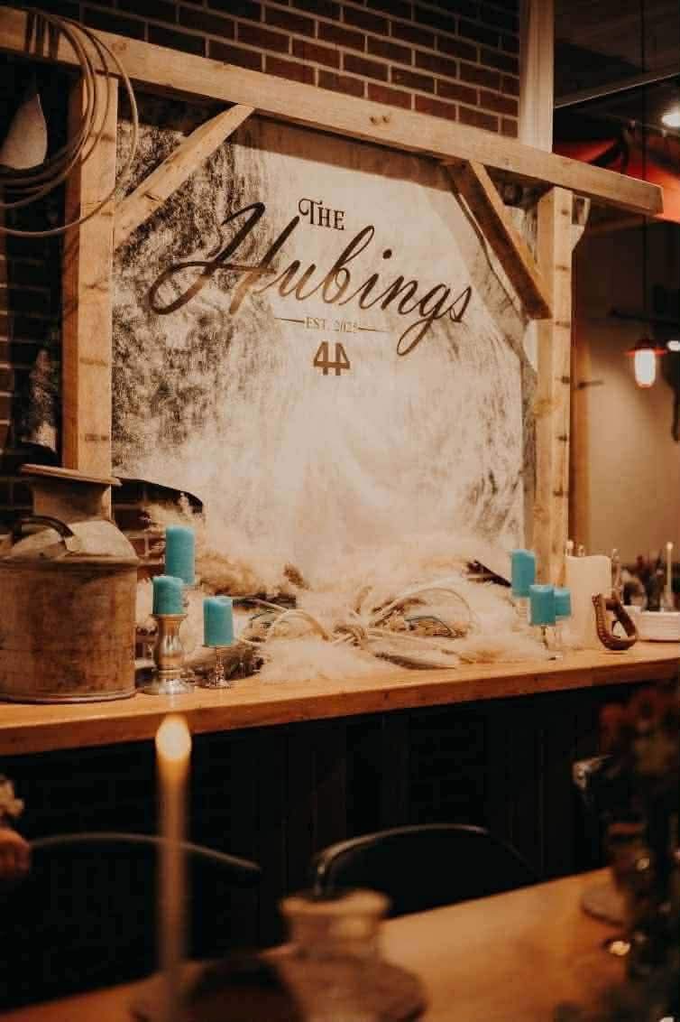 Custom Cowhide Wedding Backdrop & Bouquet Wrap for Rustic Western Weddings -  custom laser engraved cowhide and leather western decor by Lethal Creek Laser Works LLC
