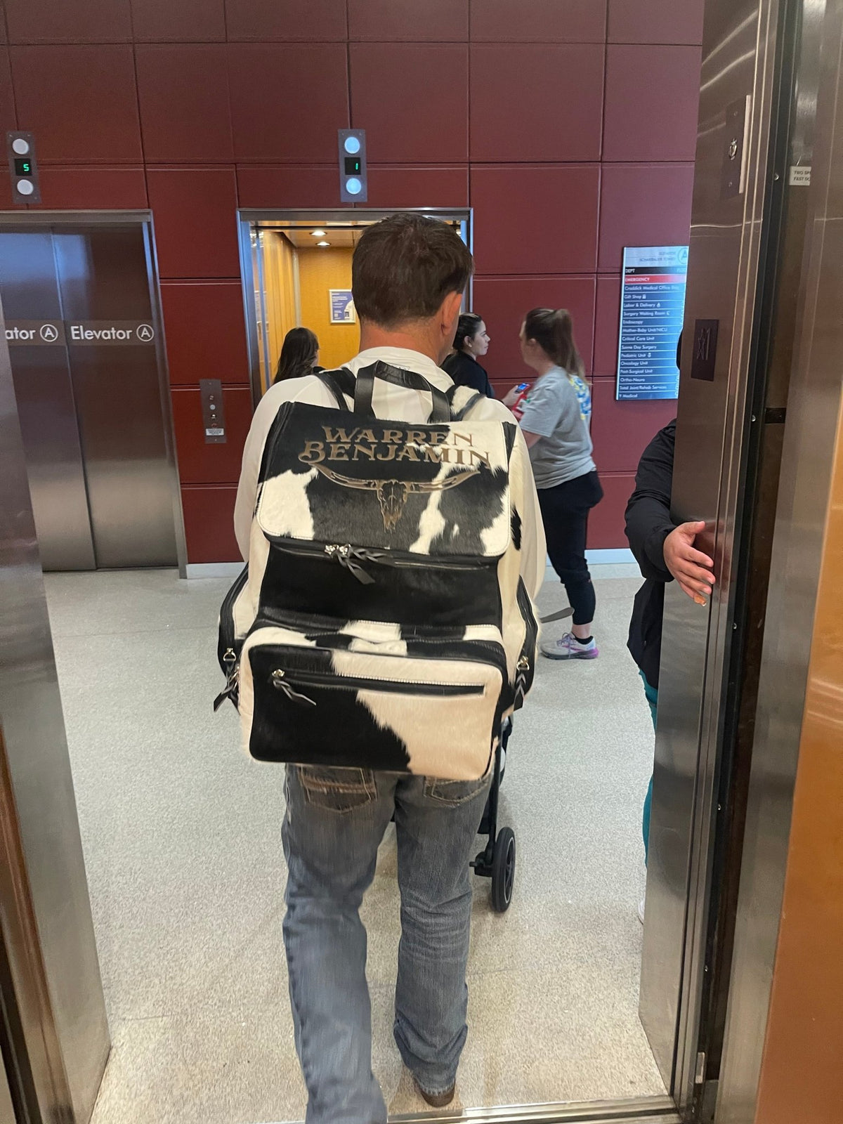 Custom Personalized Diaper Bag | Baby Shower Gift -  custom laser engraved cowhide and leather western decor by Lethal Creek Laser Works LLC