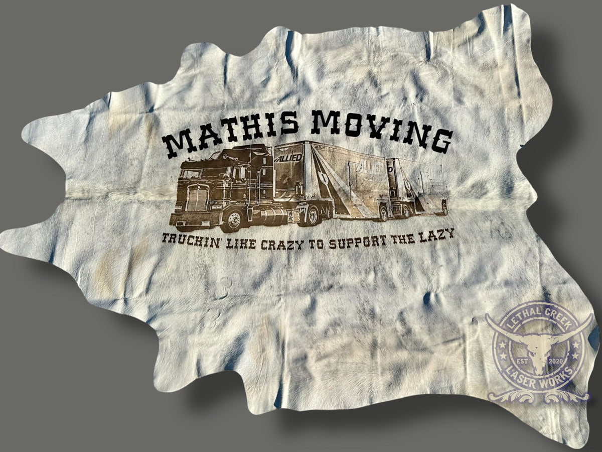 Custom Photo-Branded Cowhide | A Sentimental Family Heirloom - # custom laser engraved cowhide and leather western decor by Lethal Creek Laser Works LLC