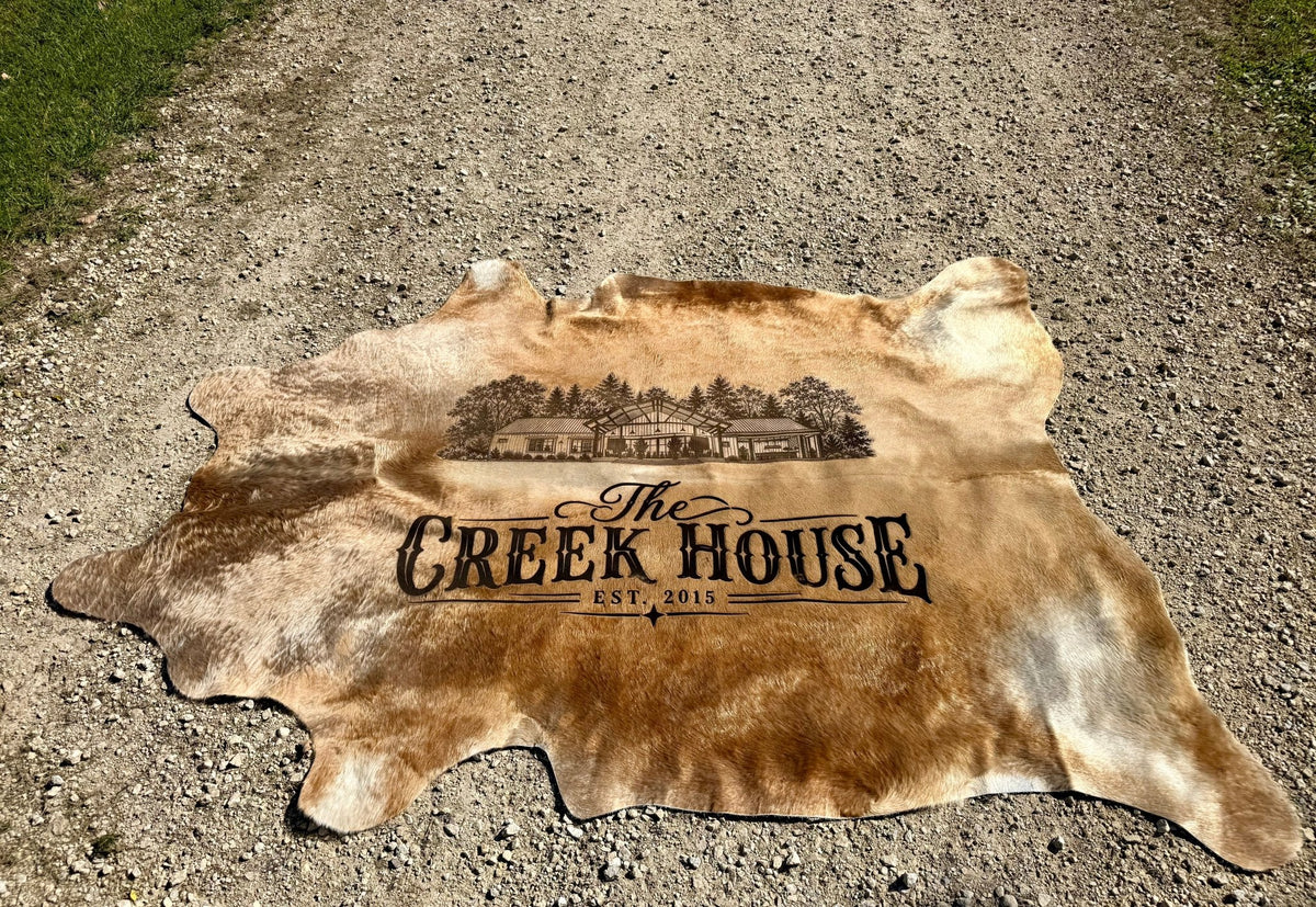 Custom Photo-Branded Cowhide | A Sentimental Family Heirloom - # custom laser engraved cowhide and leather western decor by Lethal Creek Laser Works LLC