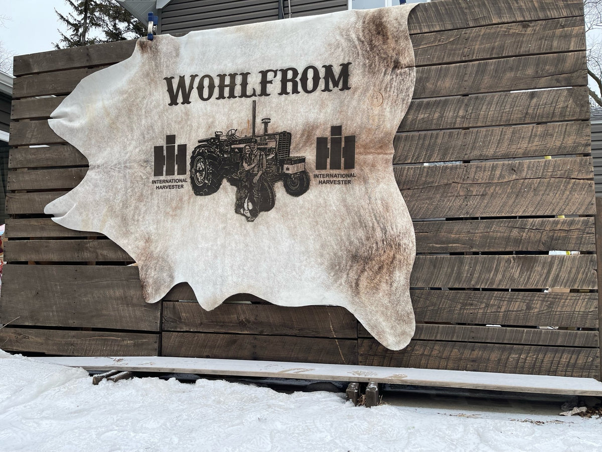 Custom Photo-Branded Cowhide | A Sentimental Family Heirloom - # custom laser engraved cowhide and leather western decor by Lethal Creek Laser Works LLC