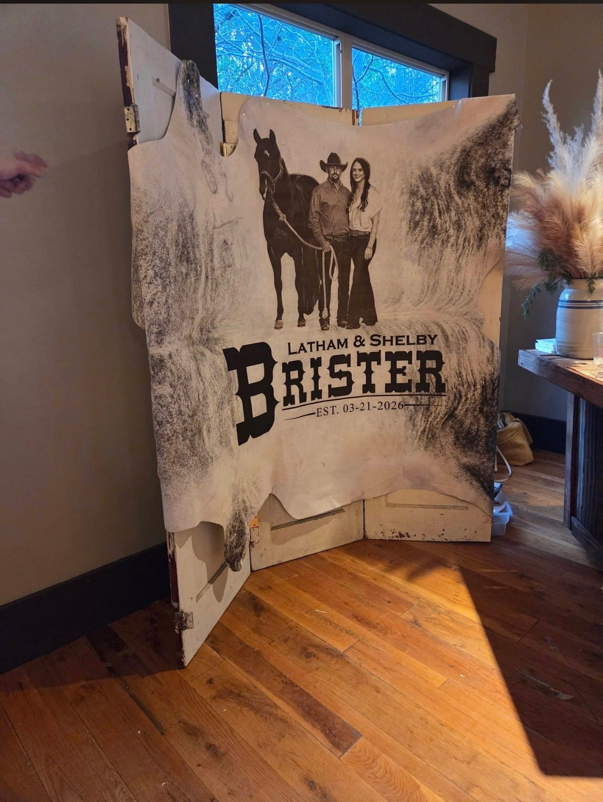Custom Photo-Branded Cowhide | A Sentimental Family Heirloom - # custom laser engraved cowhide and leather western decor by Lethal Creek Laser Works LLC