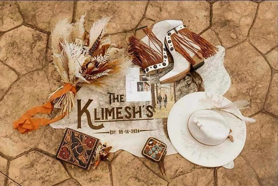 Custom Photo Engraved Cowhide | Personalized Ranch, Wedding & Farmhouse Decor -  custom laser engraved cowhide and leather western decor by Lethal Creek Laser Works LLC