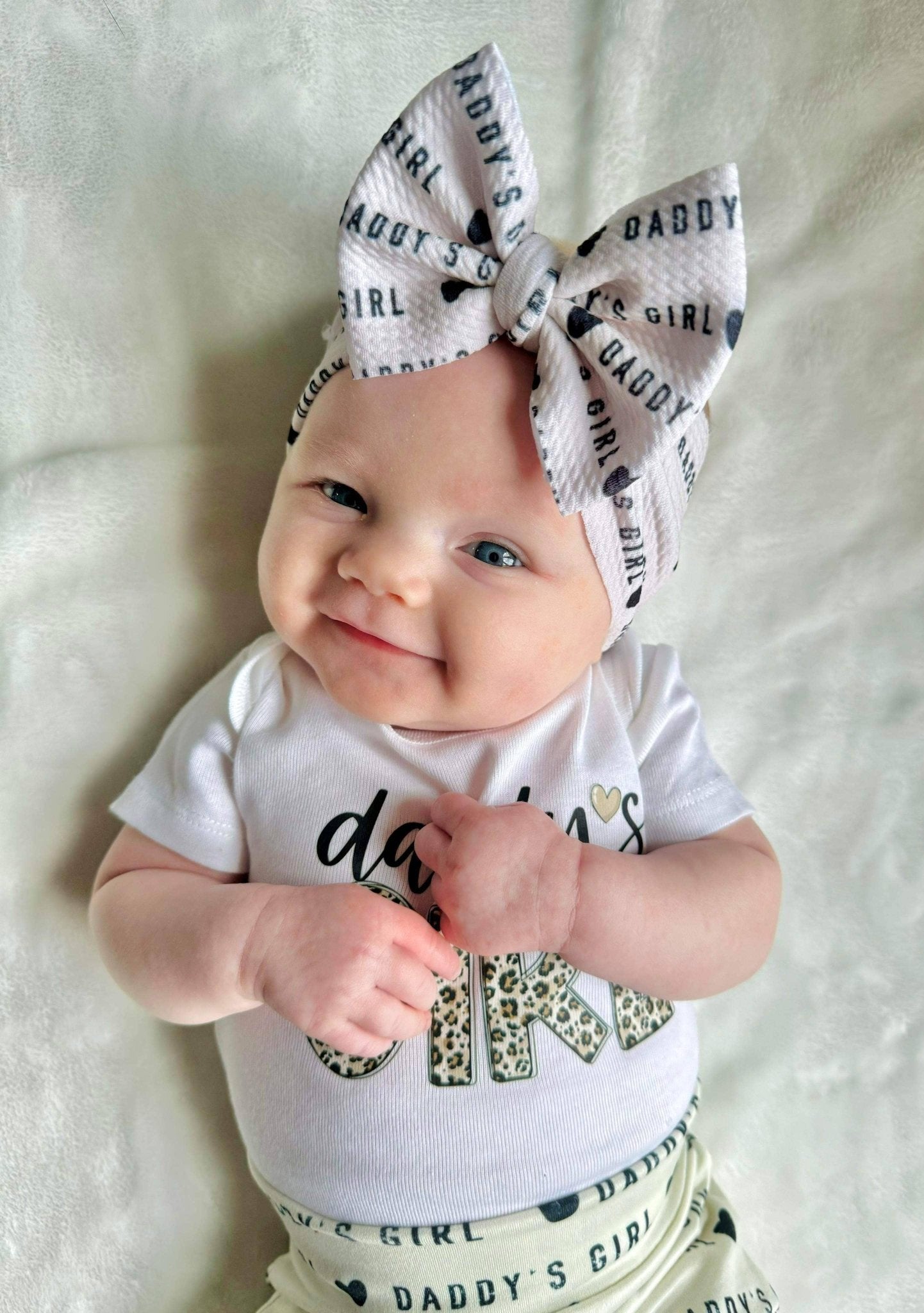 Daddy's Girl Headwrap Bow -  custom laser engraved cowhide and leather western decor by Lethal Creek Laser Works LLC