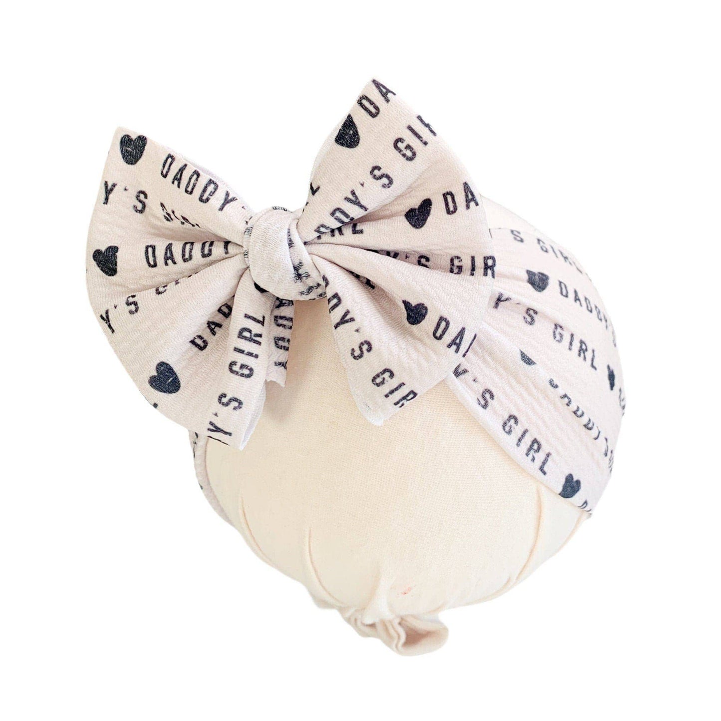 Daddy's Girl Headwrap Bow -  custom laser engraved cowhide and leather western decor by Lethal Creek Laser Works LLC