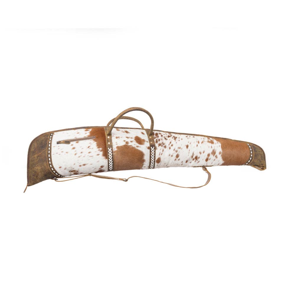Dusty Trail 47" Gun Case In Rifle -  custom laser engraved cowhide and leather western decor by Lethal Creek Laser Works LLC