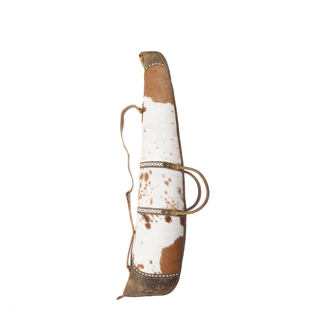 Dusty Trail 47" Gun Case In Rifle -  custom laser engraved cowhide and leather western decor by Lethal Creek Laser Works LLC
