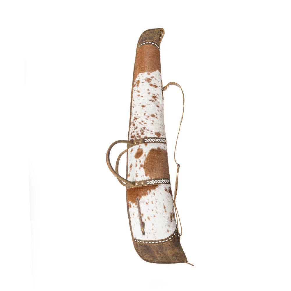 Dusty Trail 47" Gun Case In Rifle -  custom laser engraved cowhide and leather western decor by Lethal Creek Laser Works LLC