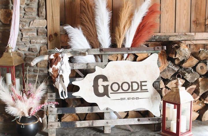 Get Branded Cowhide Cutout -  custom laser engraved cowhide and leather western decor by Lethal Creek Laser Works LLC