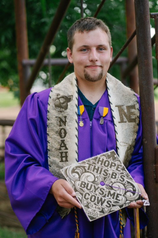 Graduation Cap Cover & Graduation Stole Set -  custom laser engraved cowhide and leather western decor by Lethal Creek Laser Works LLC