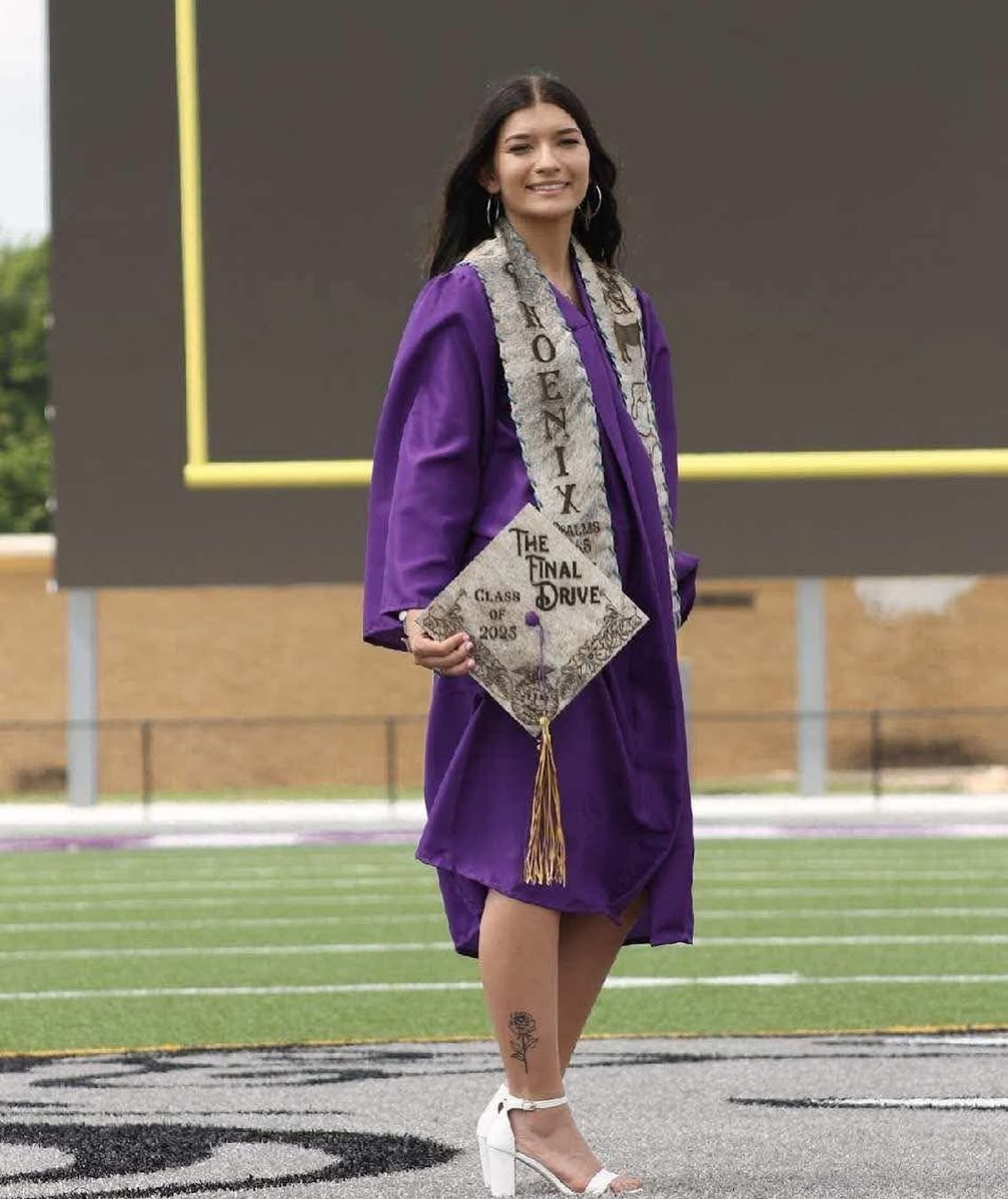 Graduation Cap Cover & Graduation Stole Set -  custom laser engraved cowhide and leather western decor by Lethal Creek Laser Works LLC