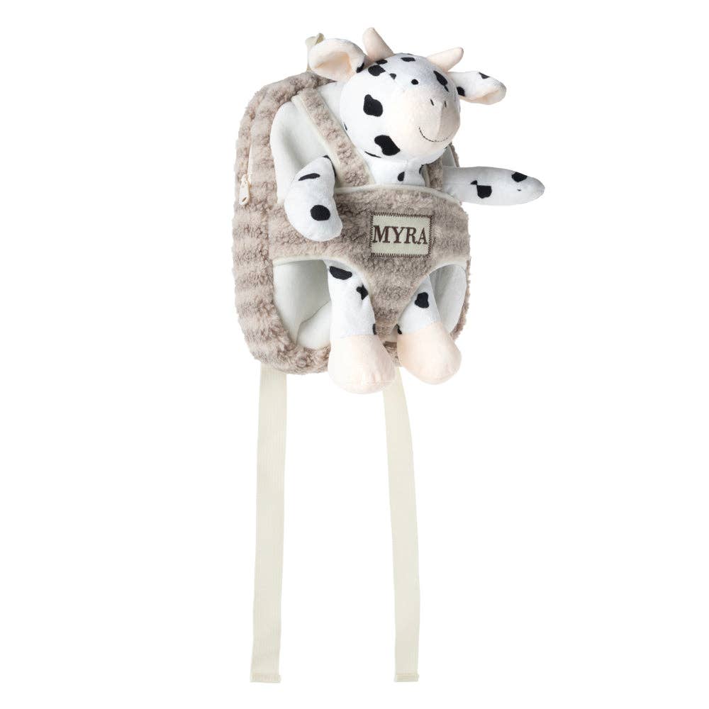 Little Moo Kids Backpack in Toffee Ranch -  custom laser engraved cowhide and leather western decor by Lethal Creek Laser Works LLC