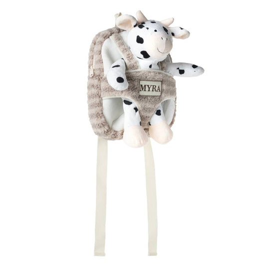 Little Moo Kids Backpack in Toffee Ranch -  custom laser engraved cowhide and leather western decor by Lethal Creek Laser Works LLC