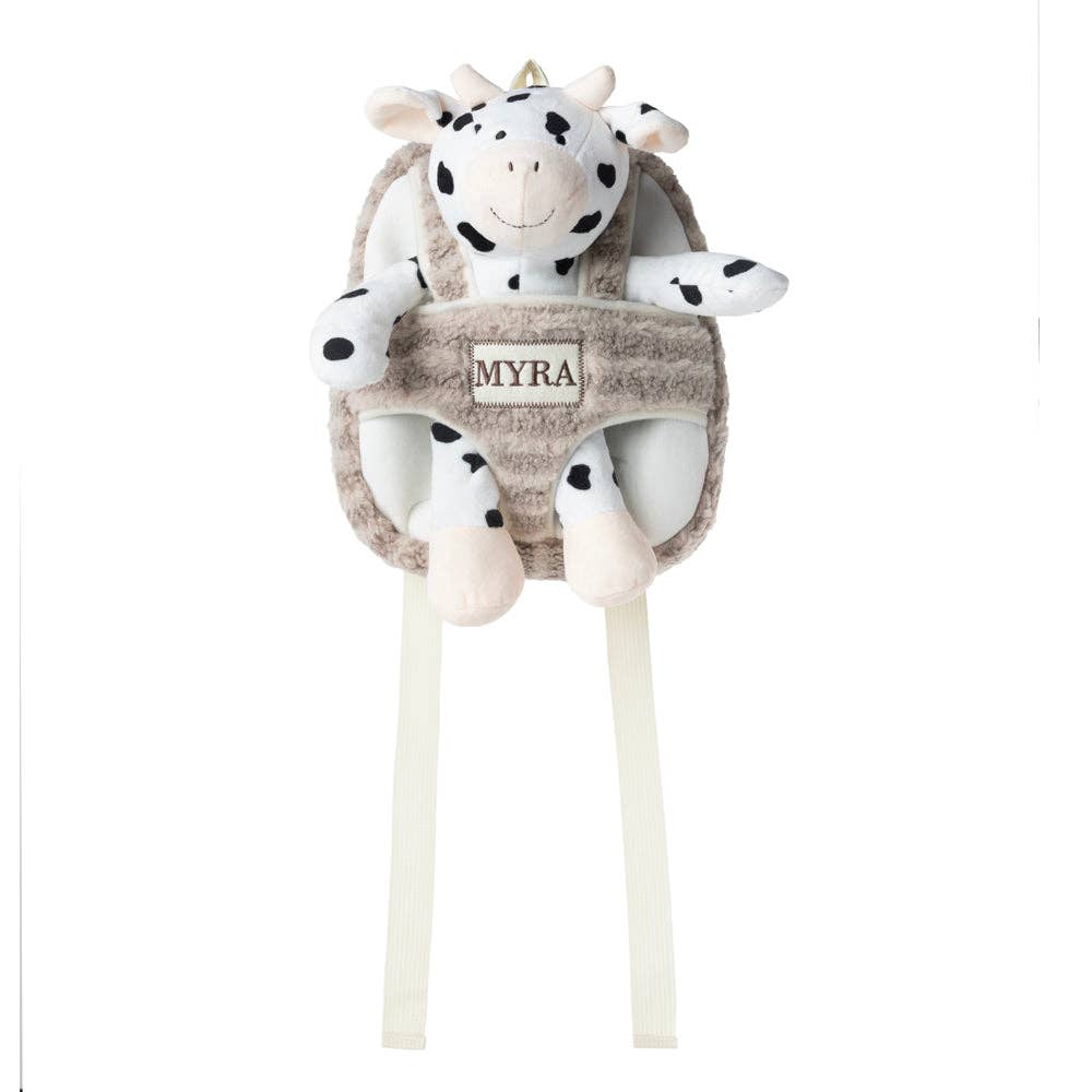 Little Moo Kids Backpack in Toffee Ranch -  custom laser engraved cowhide and leather western decor by Lethal Creek Laser Works LLC